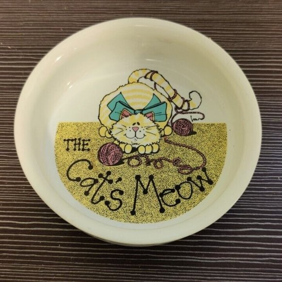 Other - Vintage Single Cat Pet Food Water Dish 'The Cat's Meow/ EUC